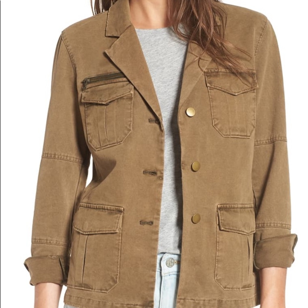 Pam and gela floral embroidered jacket in Army